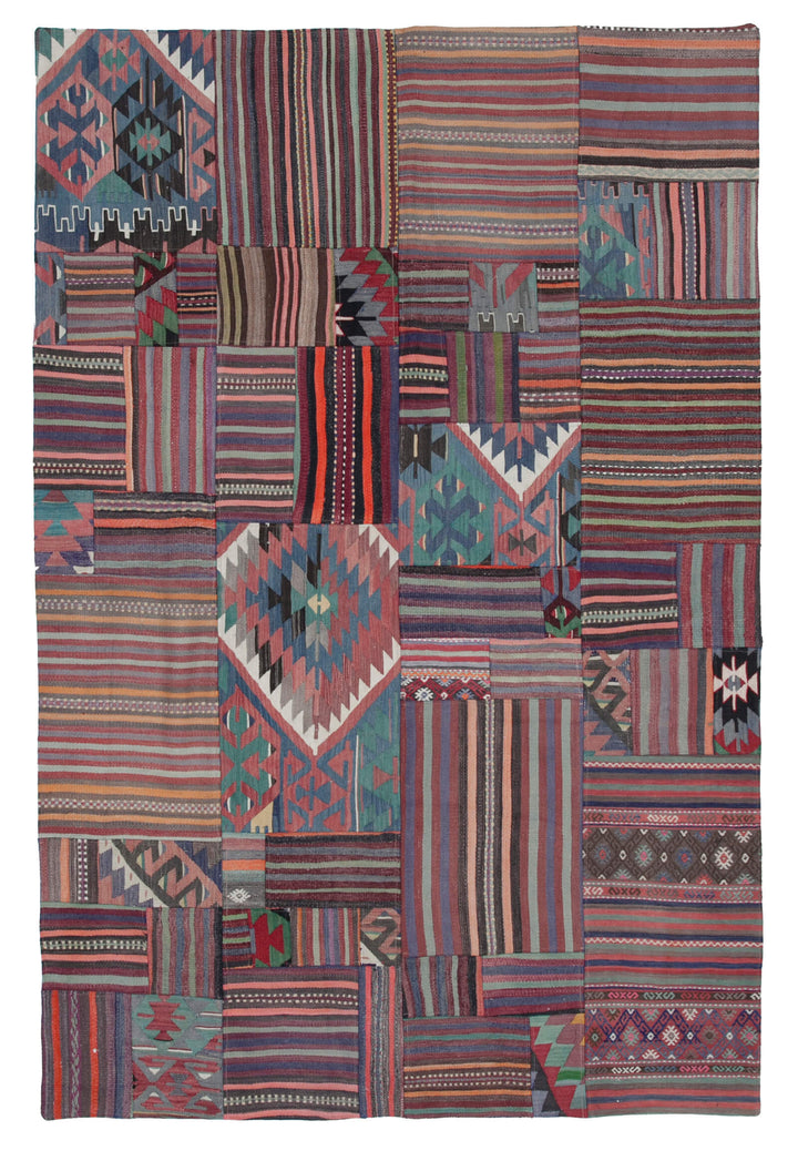 7x10 Multicolor Kilim Patchwork Rug - 30499