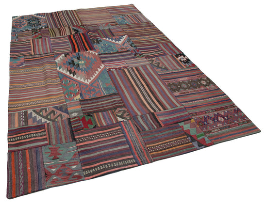 7x10 Multicolor Kilim Patchwork Rug - 30499