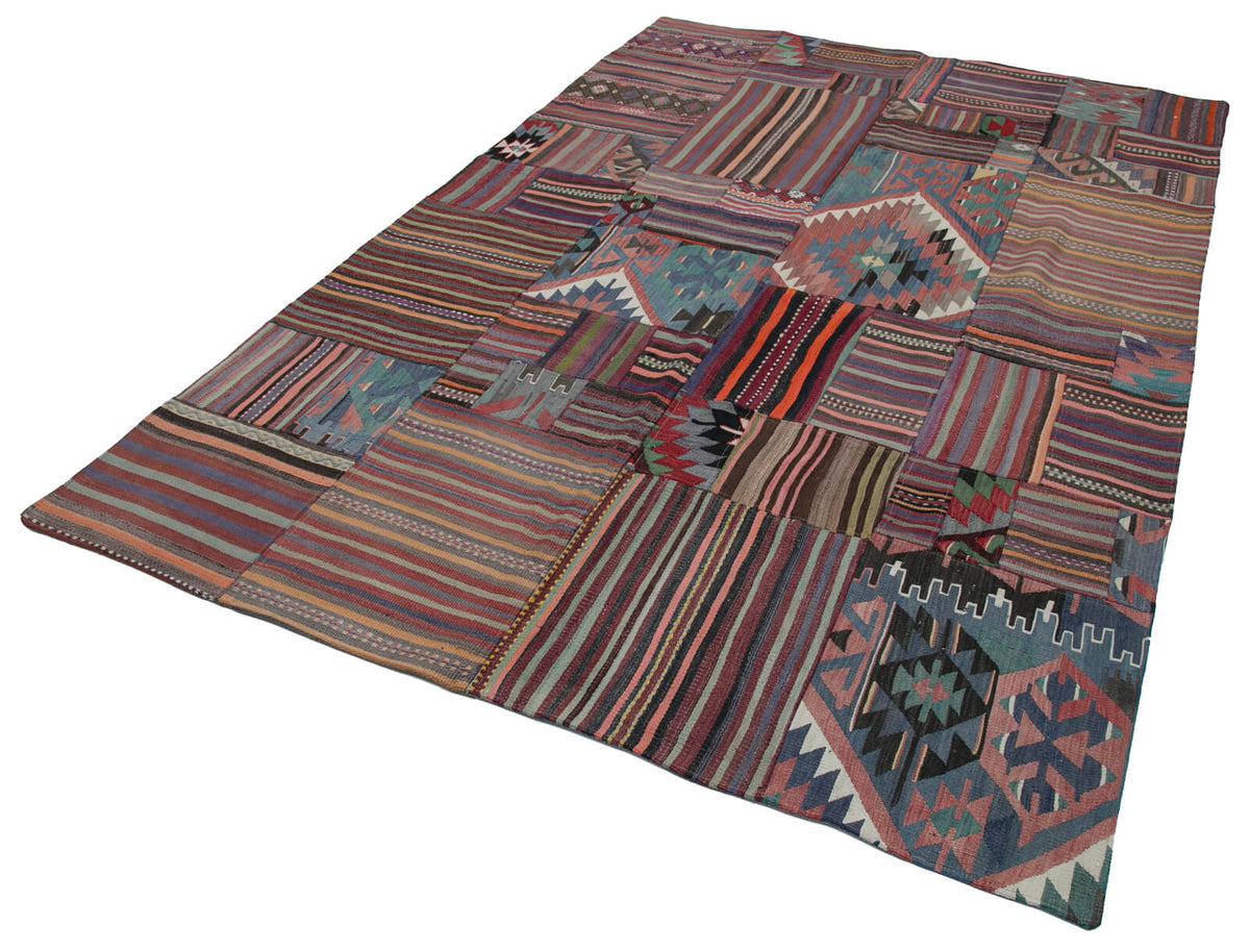 7x10 Multicolor Kilim Patchwork Rug - 30499