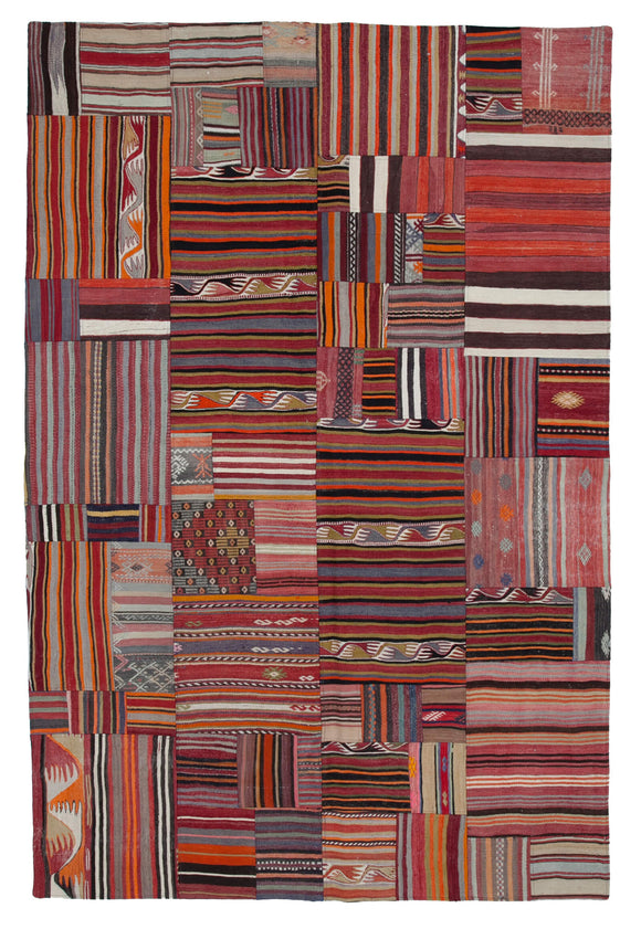 7x10 Multicolor Kilim Patchwork Rug - 30500