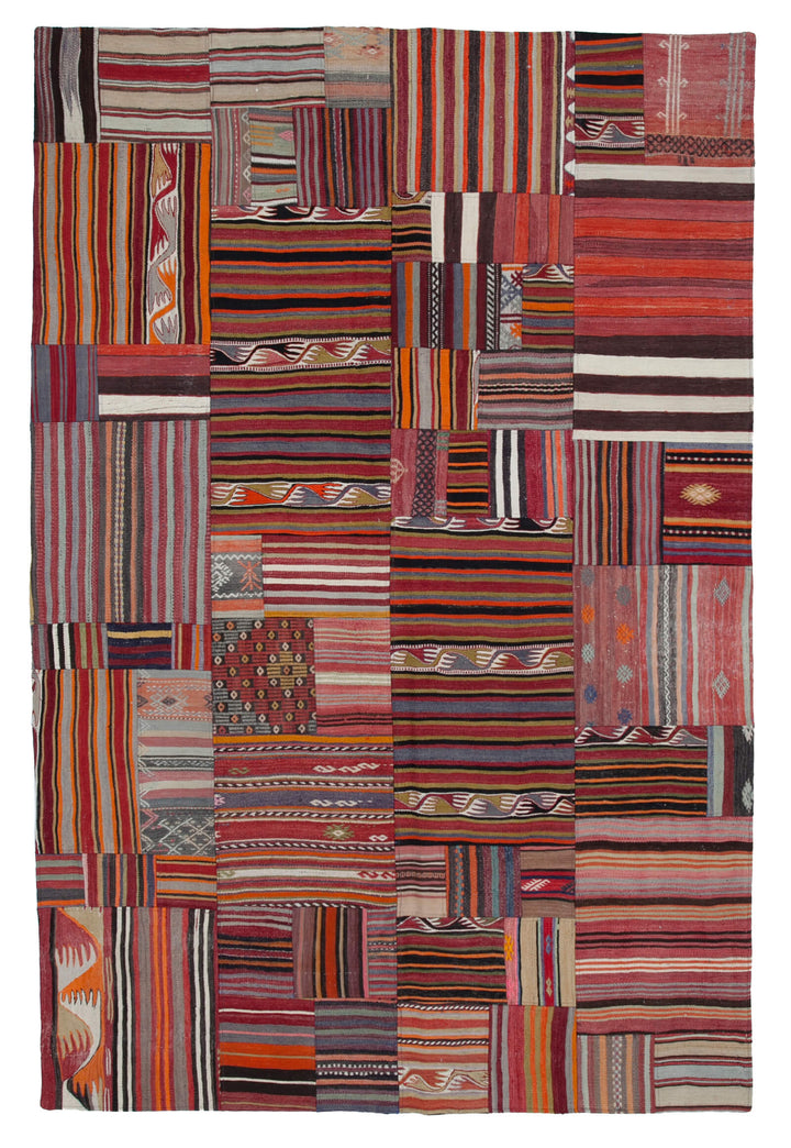 7x10 Multicolor Kilim Patchwork Rug - 30500