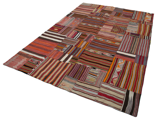 7x10 Multicolor Kilim Patchwork Rug - 30500