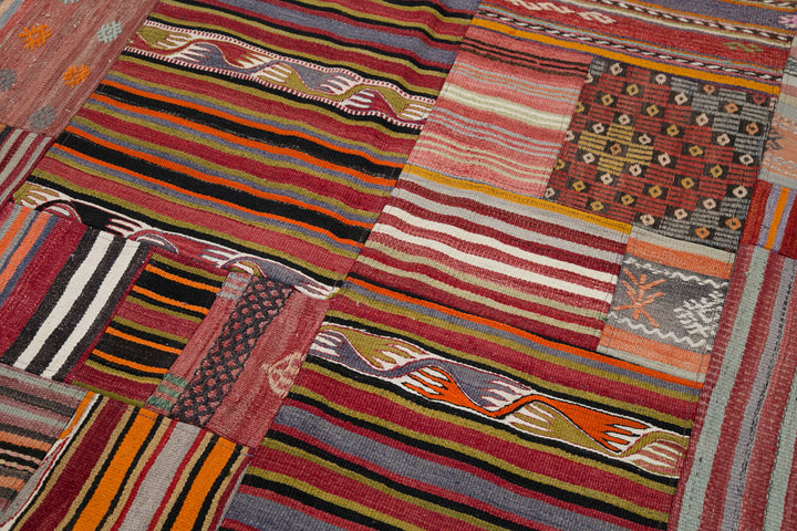 7x10 Multicolor Kilim Patchwork Rug - 30500
