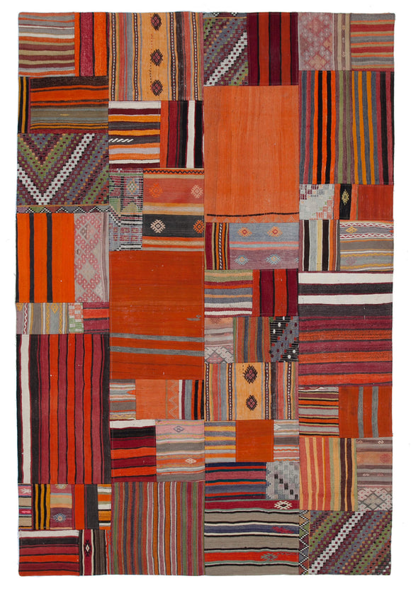 7x10 Multicolor Kilim Patchwork Rug - 30502