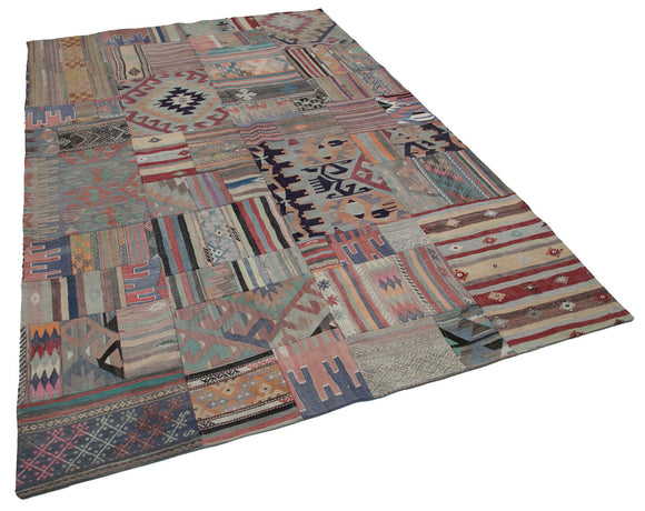 7x10 Multicolor Kilim Patchwork Rug - 30503