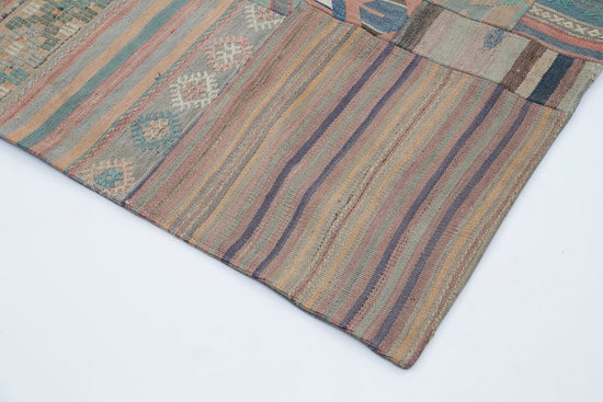 7x10 Beige Kilim Patchwork Rug - 30510