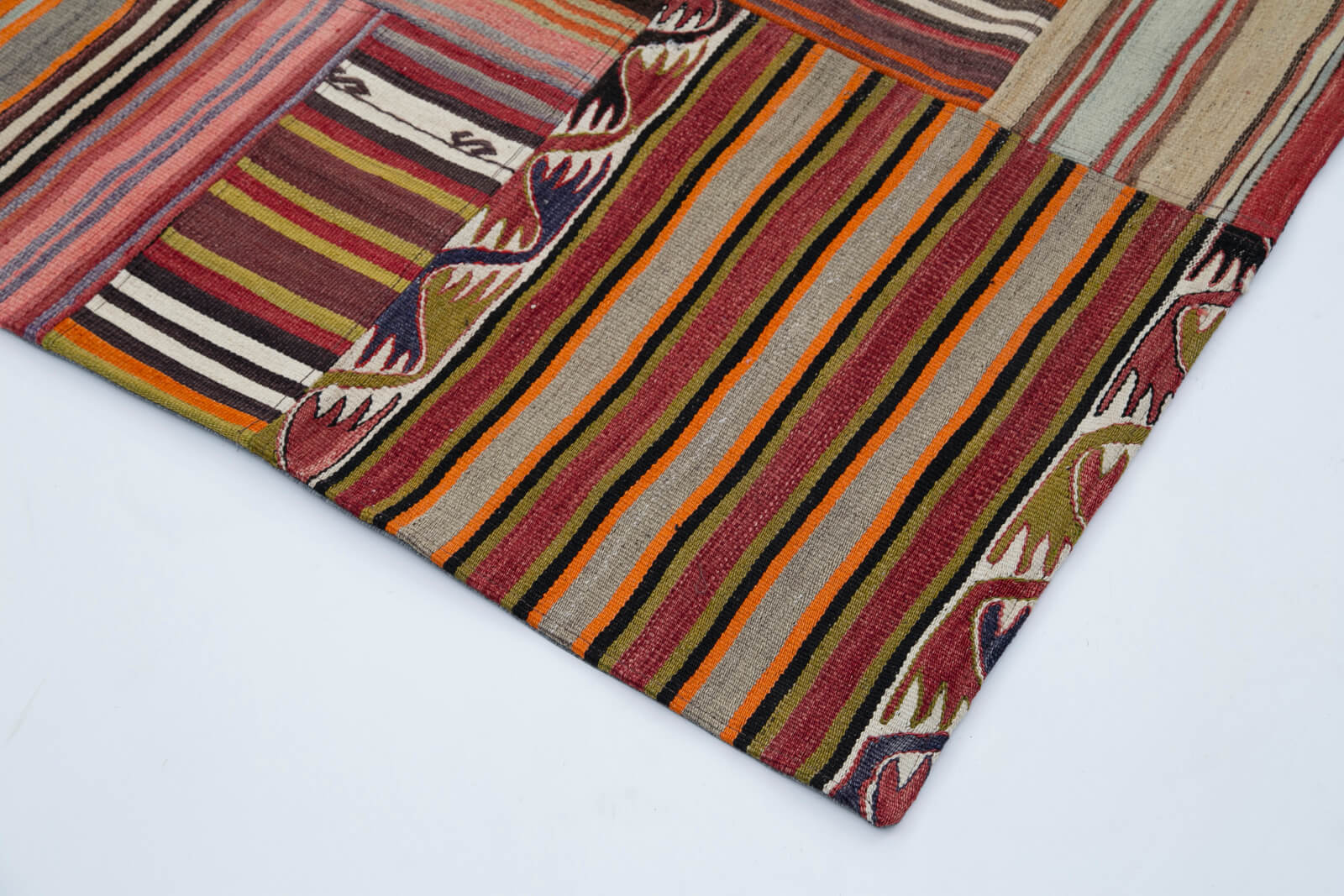 7x10 Orange Kilim Patchwork Rug - 30515