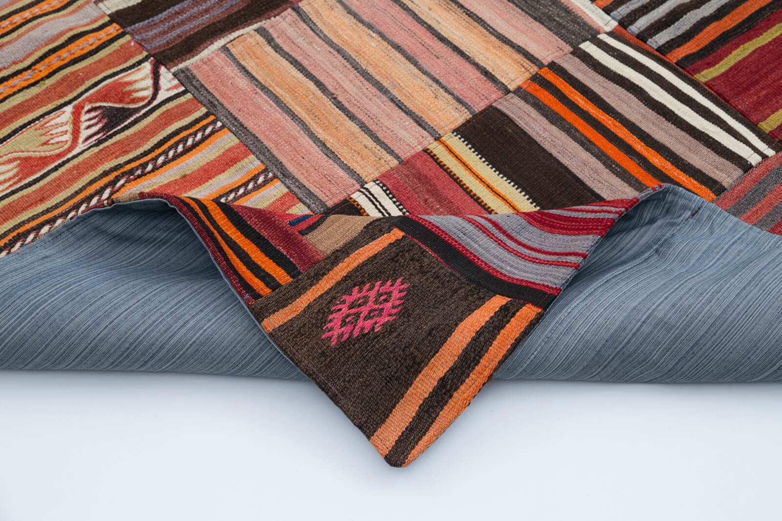 7x10 Orange Kilim Patchwork Rug - 30515