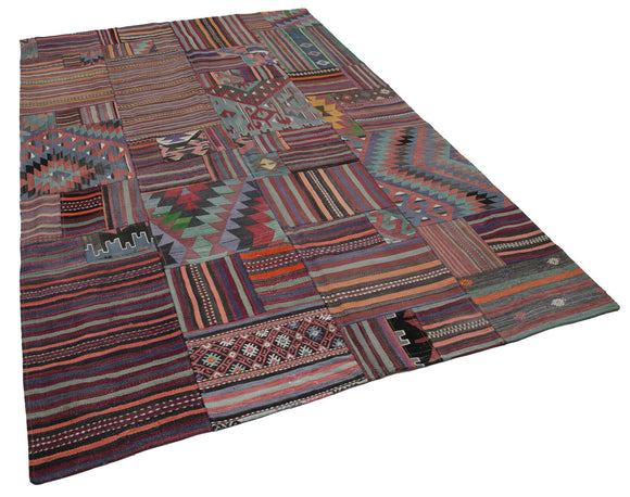 7x10 Multicolor Kilim Patchwork Rug - 30520