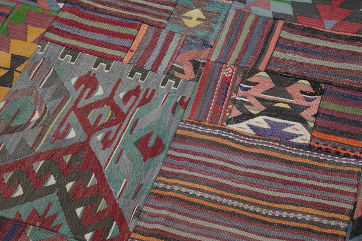 7x10 Multicolor Kilim Patchwork Rug - 30520