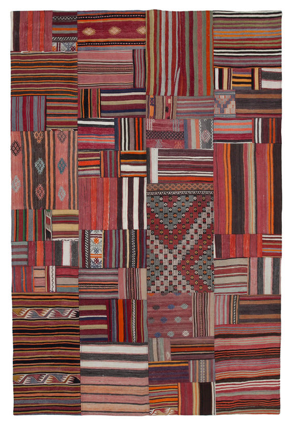 7x10 Multicolor Kilim Patchwork Rug - 30521