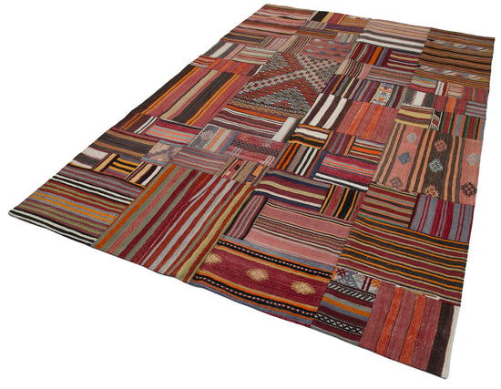 7x10 Multicolor Kilim Patchwork Rug - 30521