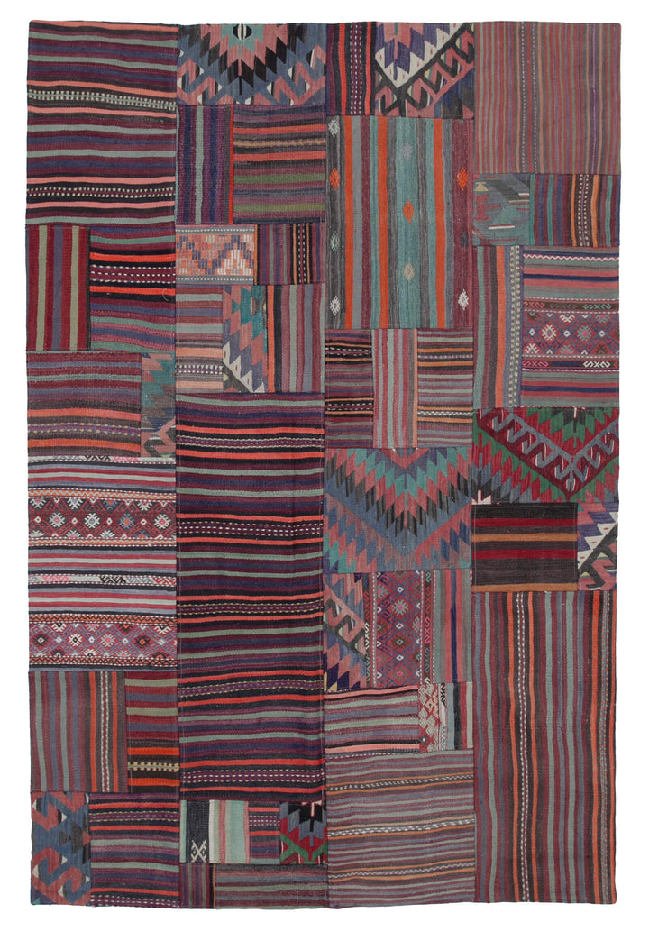 7x10 Multicolor Kilim Patchwork Rug - 30524