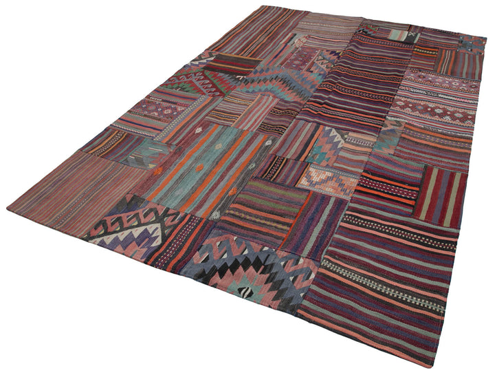 7x10 Multicolor Kilim Patchwork Rug - 30524