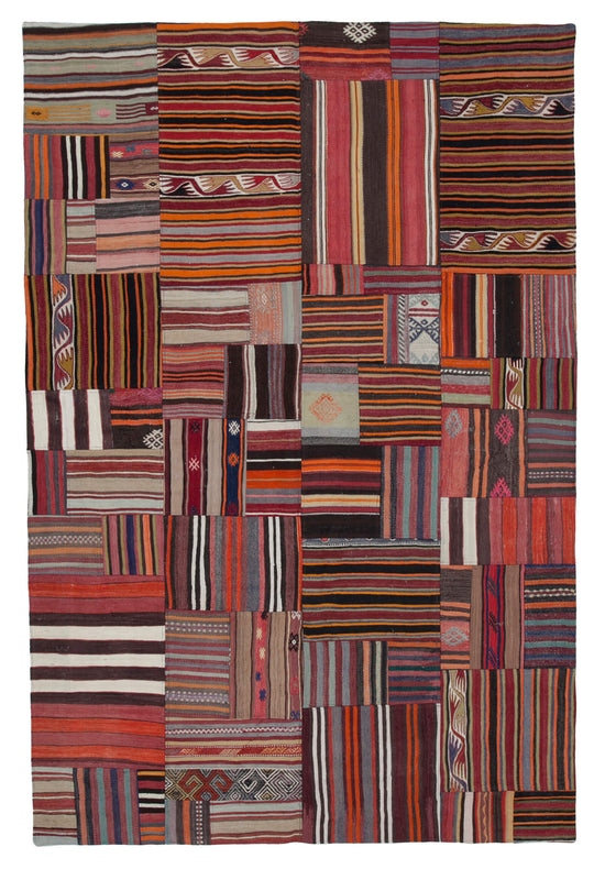 7x10 Multicolor Kilim Patchwork Rug - 30525