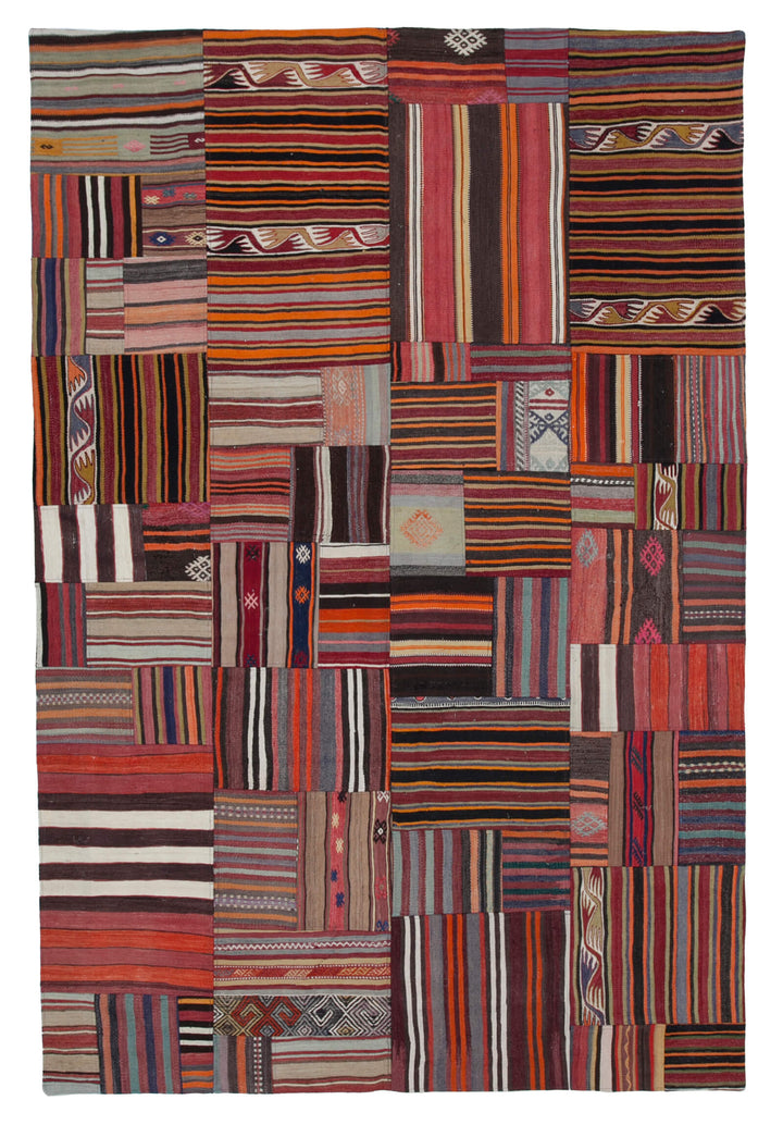 7x10 Multicolor Kilim Patchwork Rug - 30525