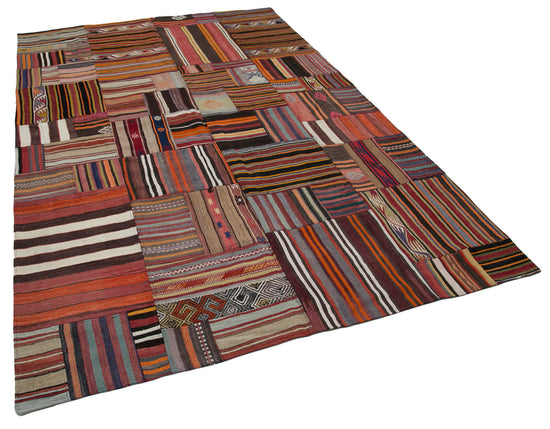 7x10 Multicolor Kilim Patchwork Rug - 30525