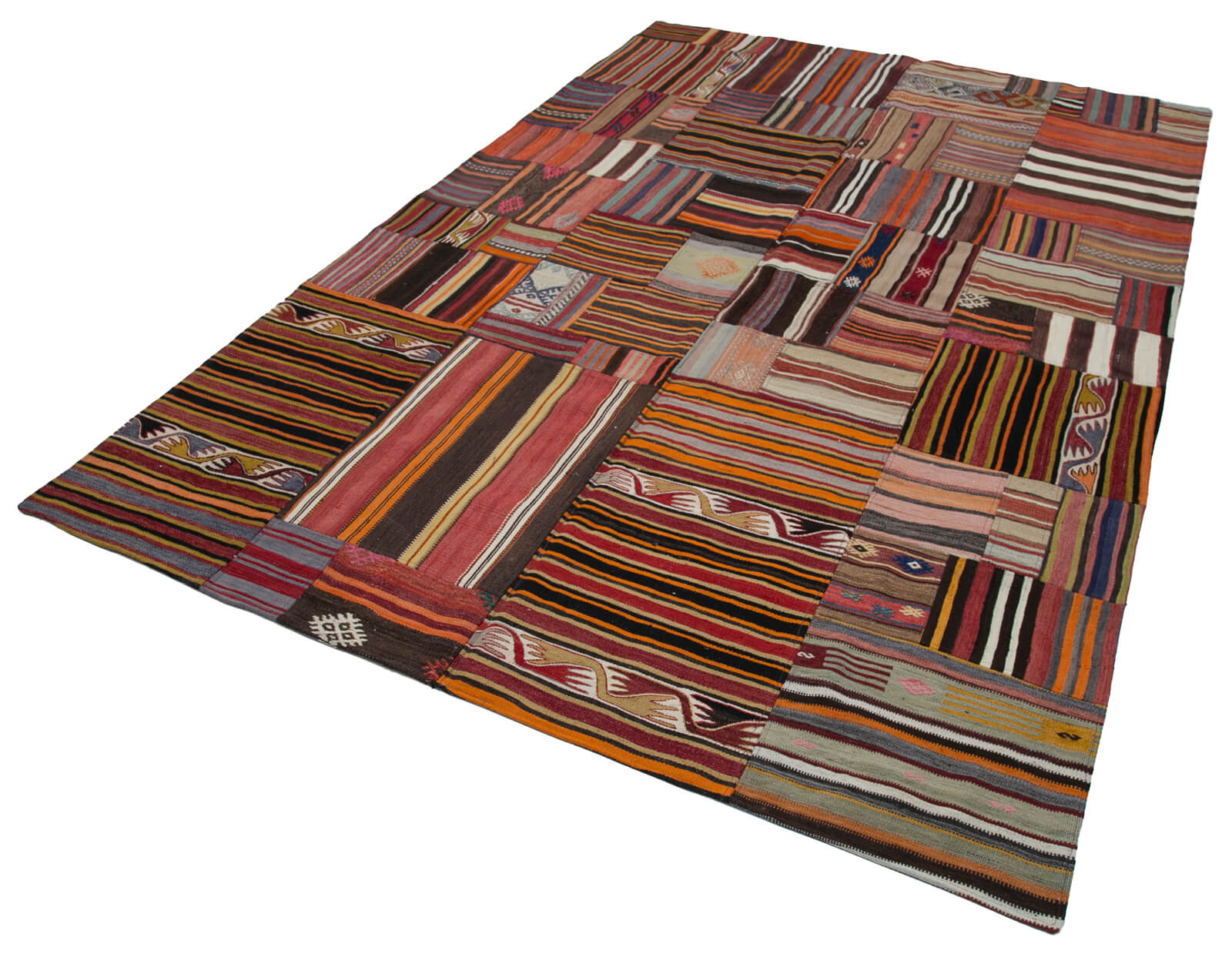 7x10 Multicolor Kilim Patchwork Rug - 30525