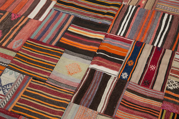 7x10 Multicolor Kilim Patchwork Rug - 30525