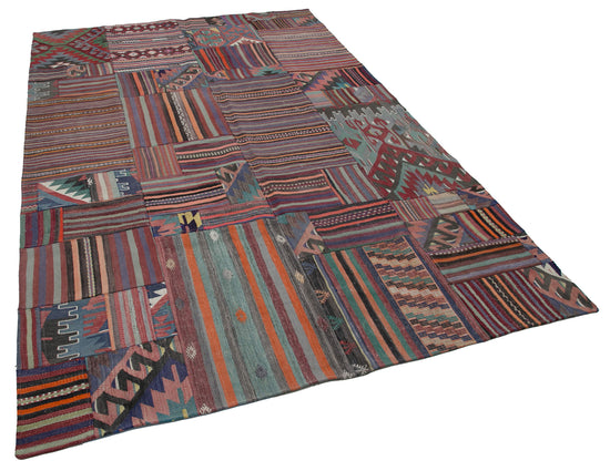 7x10 Multicolor Kilim Patchwork Rug - 30529