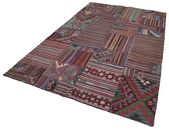 7x10 Multicolor Kilim Patchwork Rug - 30529