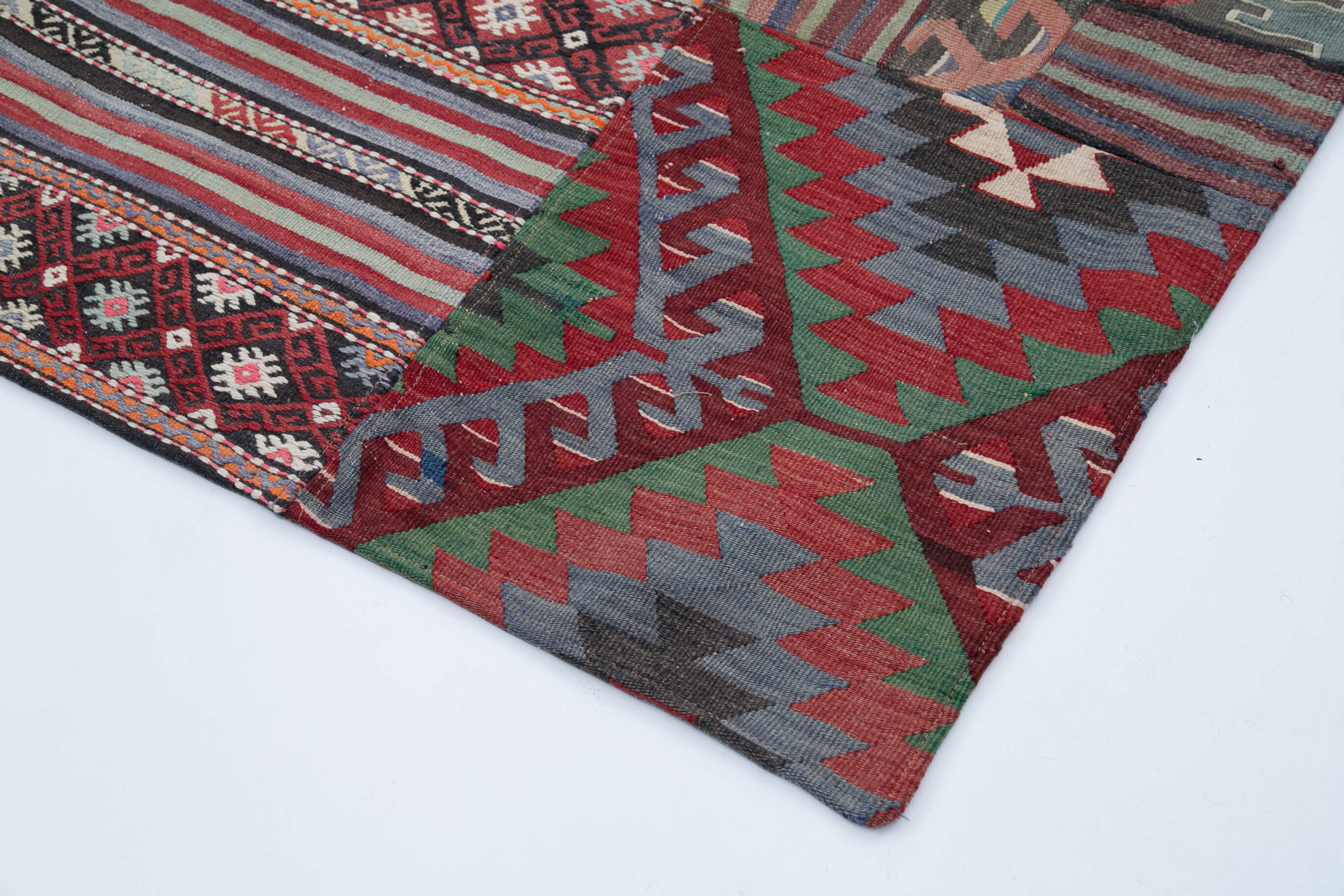 7x10 Multicolor Kilim Patchwork Rug - 30529
