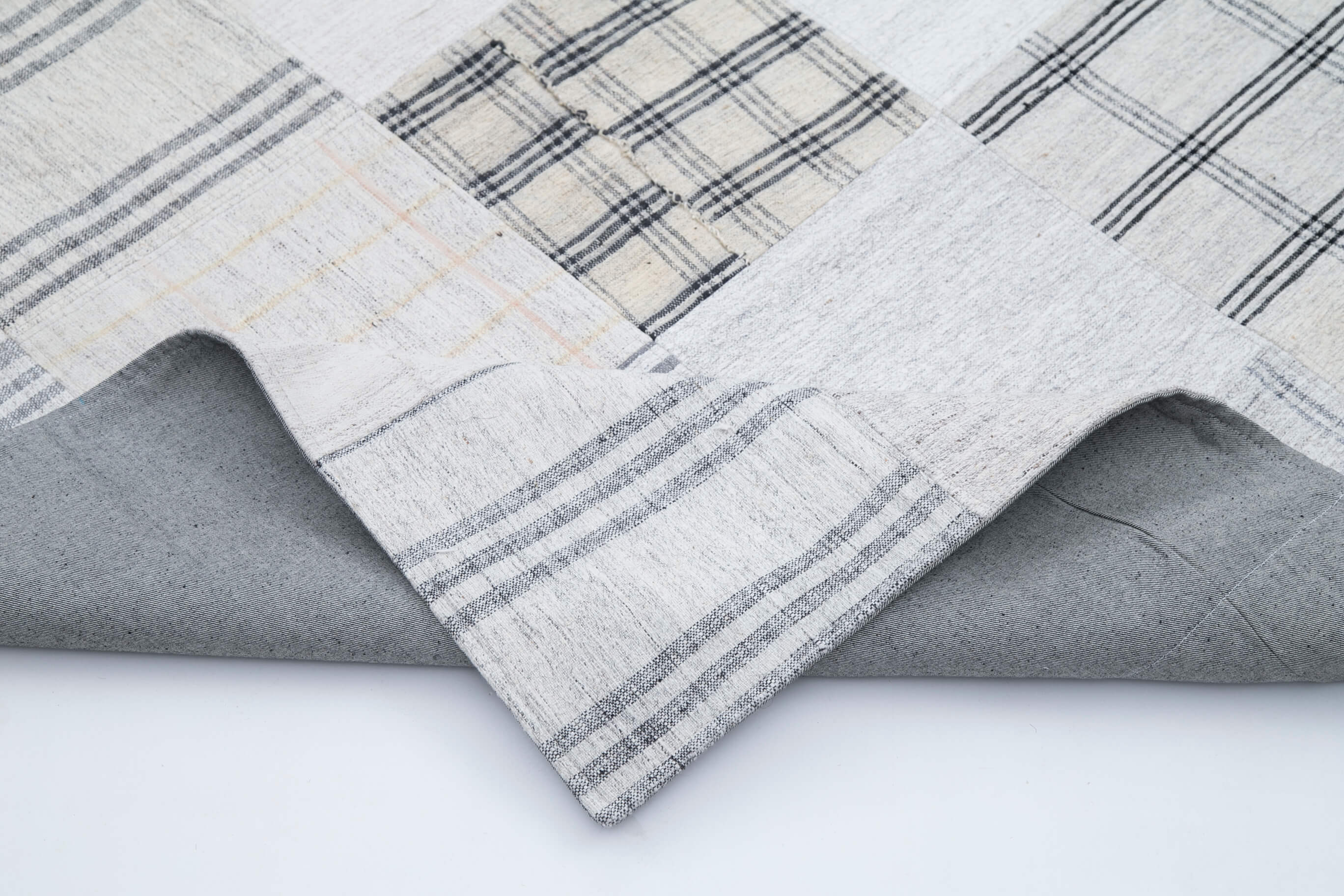 8x10 White Kilim Patchwork Rug - 30533