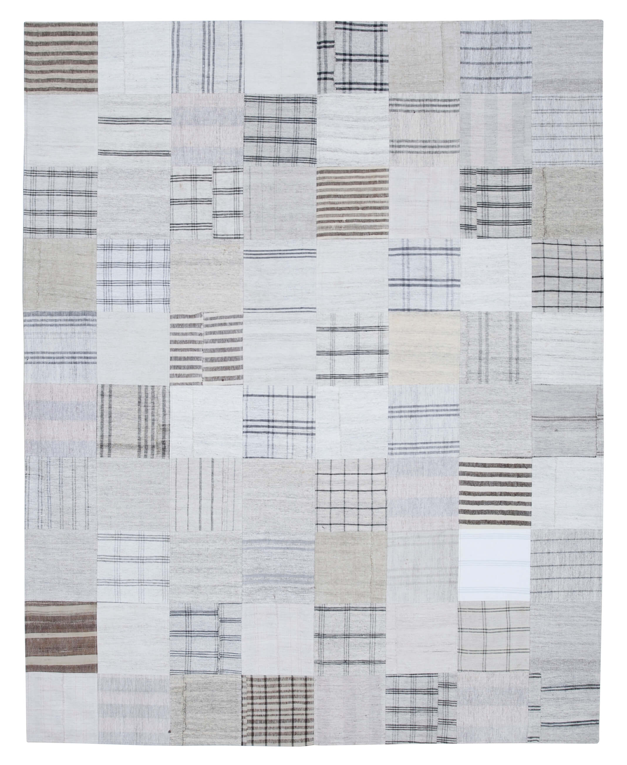 8x10 White Kilim Patchwork Rug - 30534