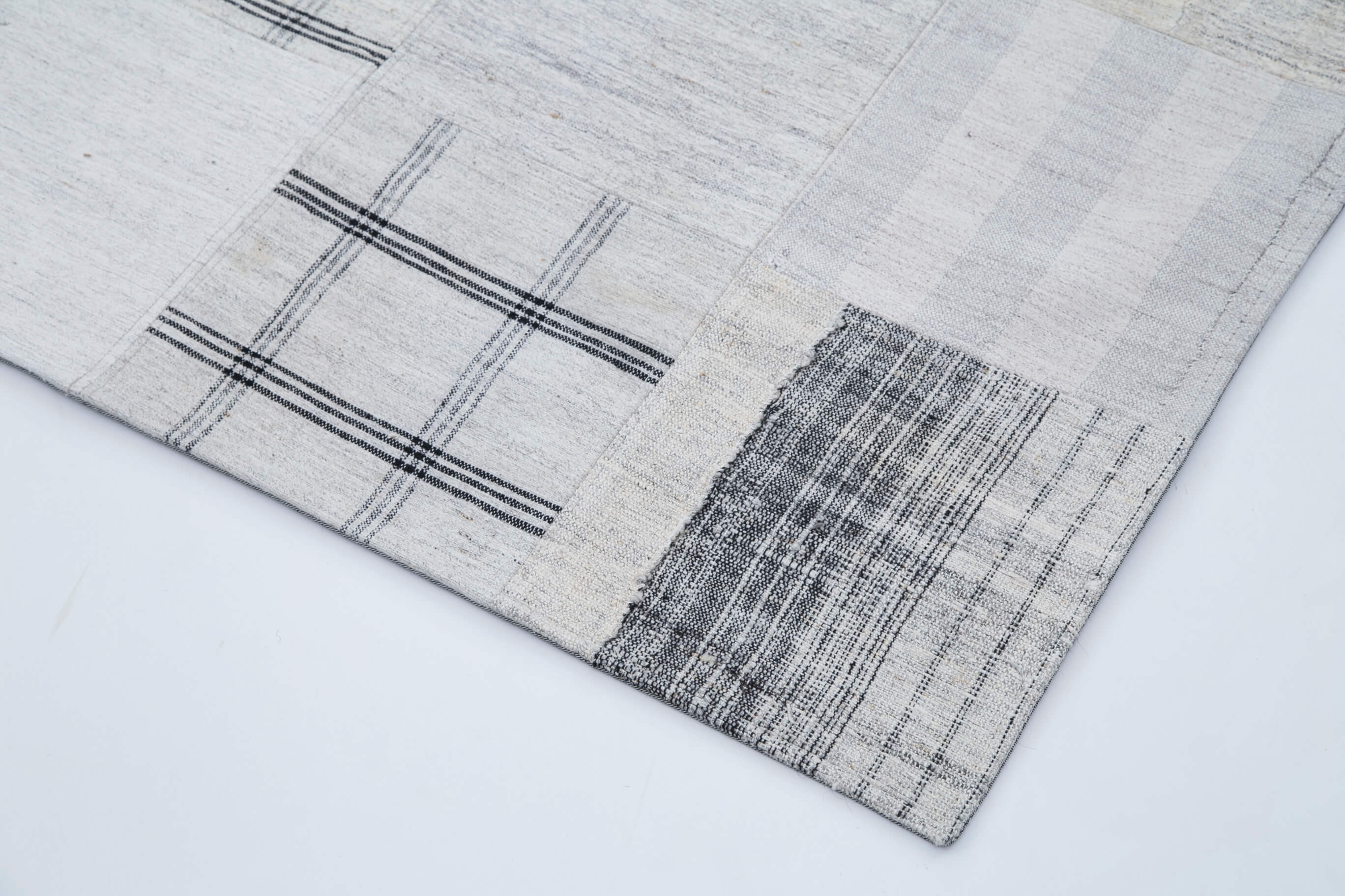 8x10 White Kilim Patchwork Rug - 30537