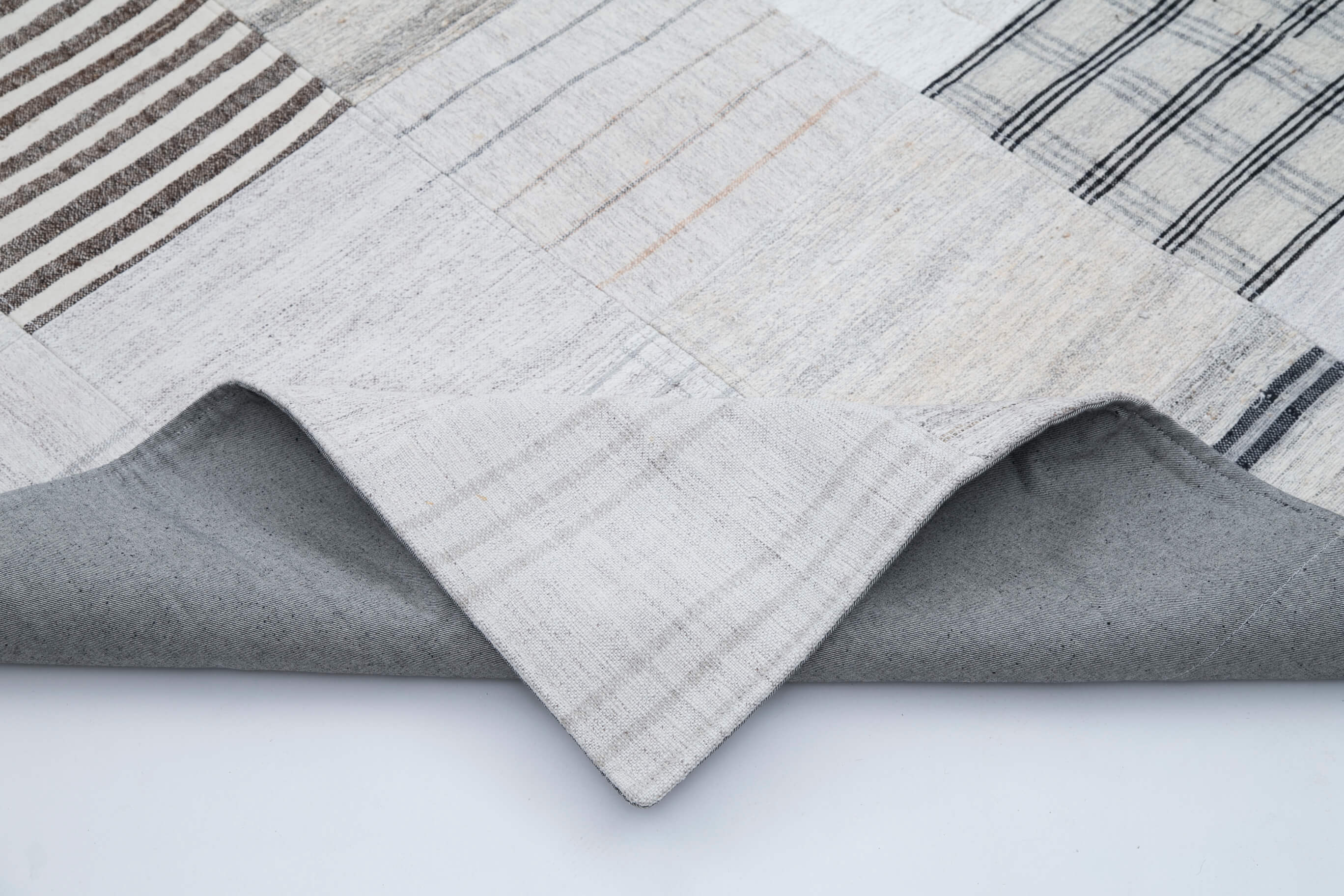 8x10 White Kilim Patchwork Rug - 30537