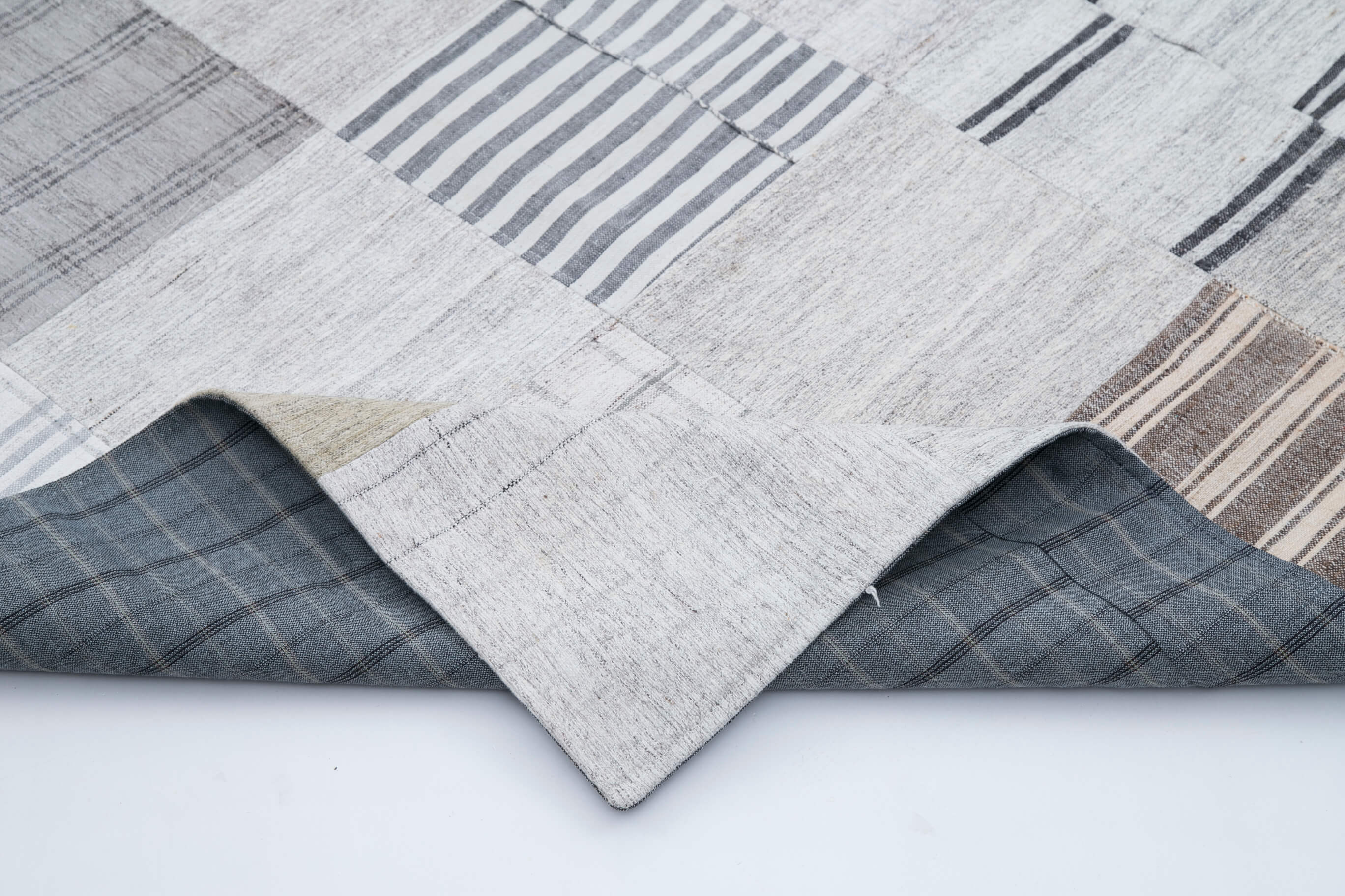 8x10 White Kilim Patchwork Rug - 30539