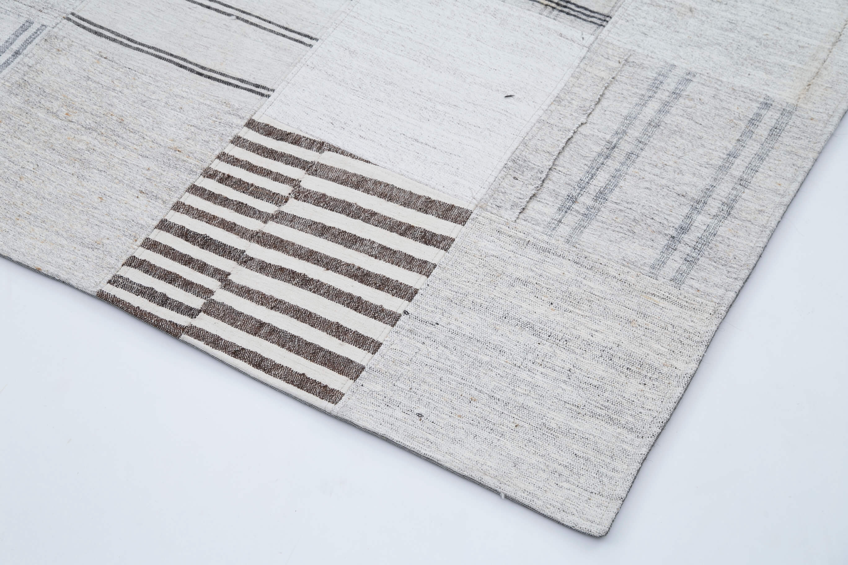 8x10 White Kilim Patchwork Rug - 30541