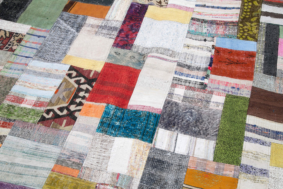 8x12 Multicolor Kilim Patchwork Rug - 30550