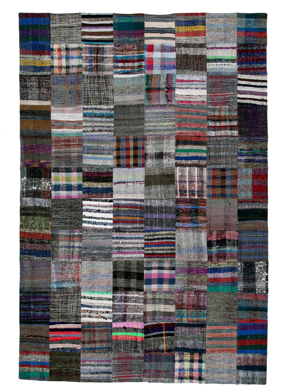 8x12 Multicolor Kilim Patchwork Rug - 30554