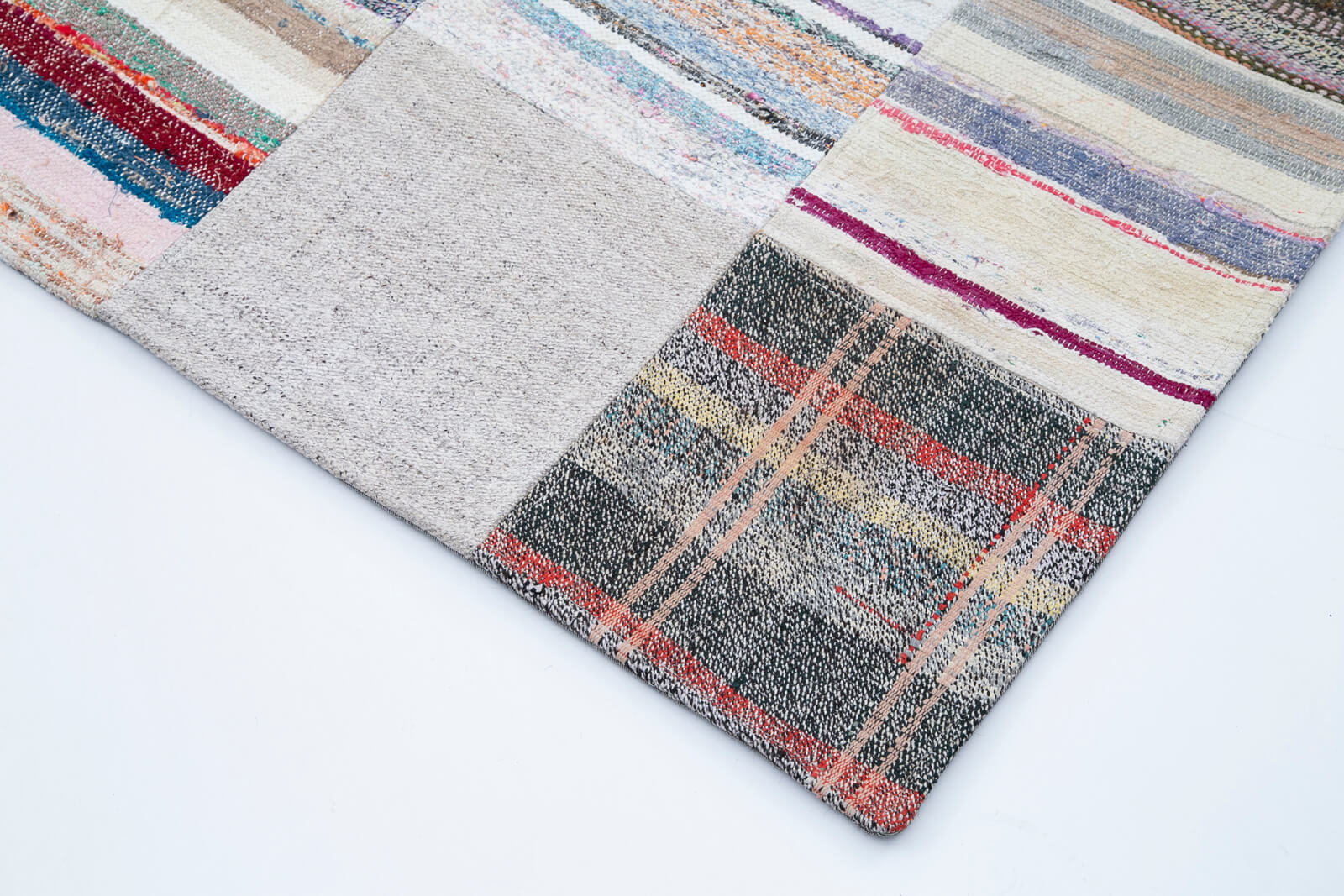 8x11 White Kilim Patchwork Rug - 30555