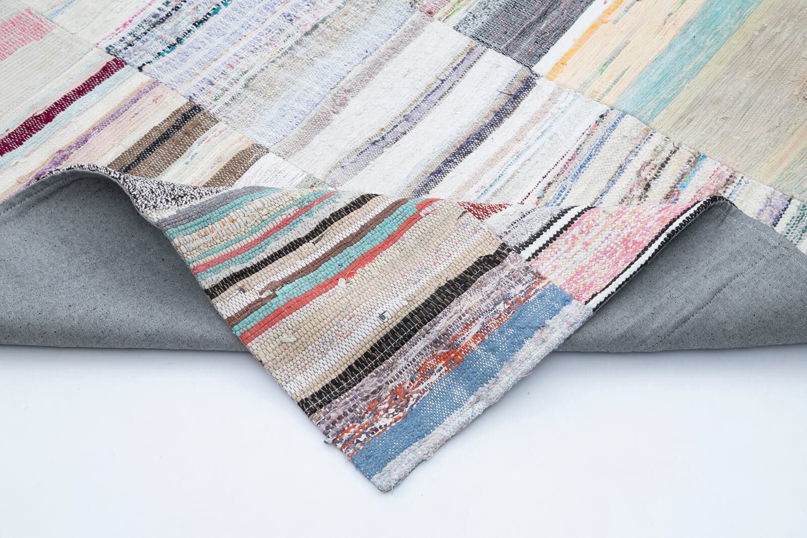 8x11 White Kilim Patchwork Rug - 30555