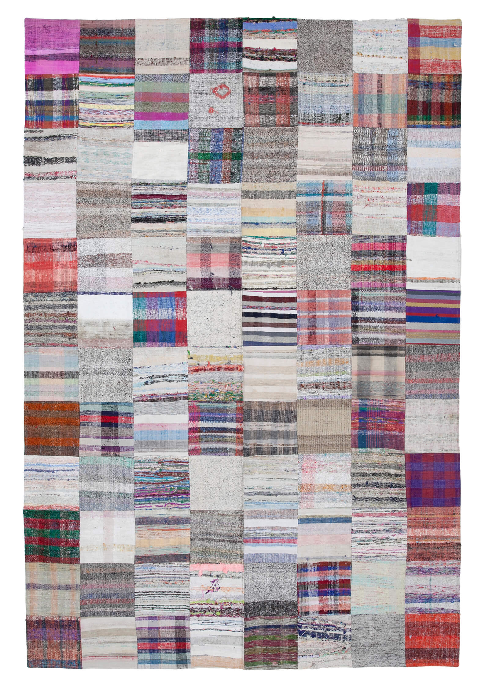 8x12 White Kilim Patchwork Rug - 30566