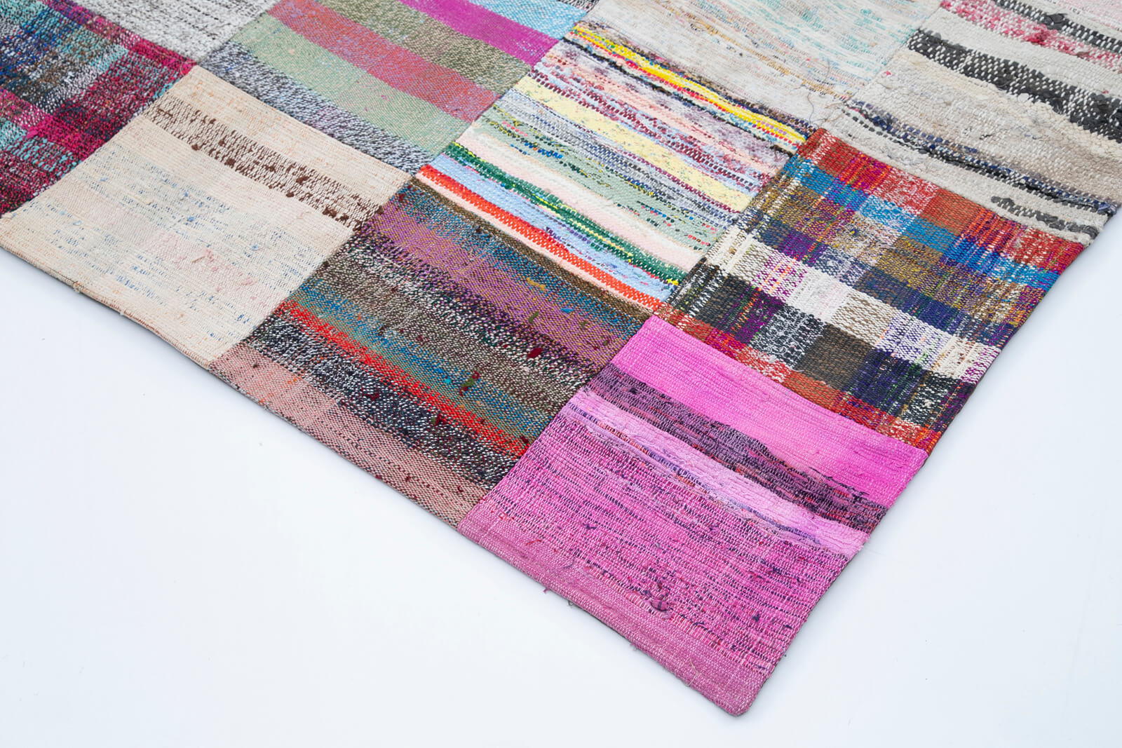 8x12 White Kilim Patchwork Rug - 30566