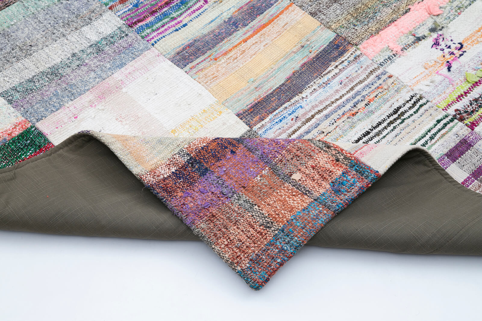 8x12 White Kilim Patchwork Rug - 30566