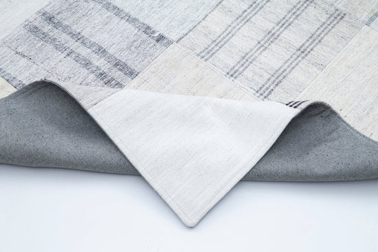 8x11 White Kilim Patchwork Rug - 30570