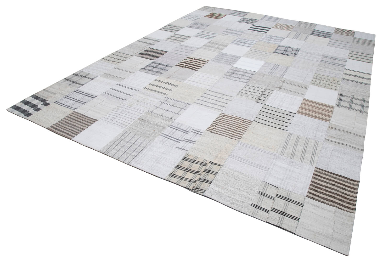 10x13 White Kilim Patchwork Rug - 30572