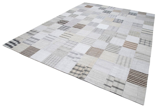 10x13 White Kilim Patchwork Rug - 30572