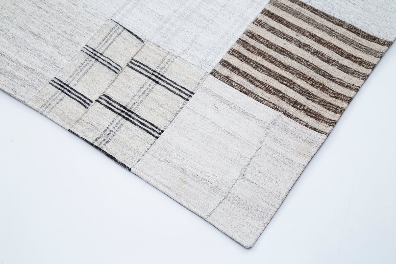 10x13 White Kilim Patchwork Rug - 30572