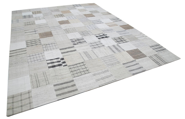 10x13 Beige Kilim Patchwork Rug - 30573
