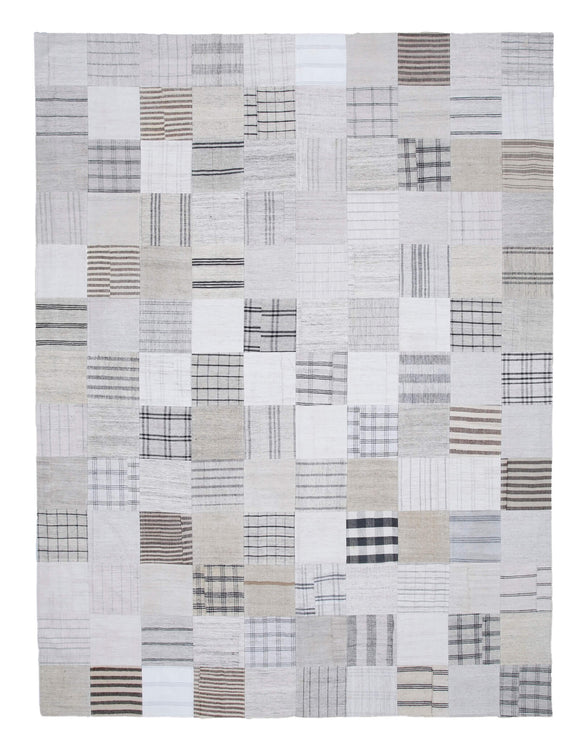 10x13 Beige Kilim Patchwork Rug - 30575