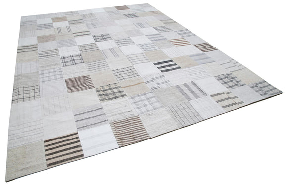 10x13 Beige Kilim Patchwork Rug - 30575