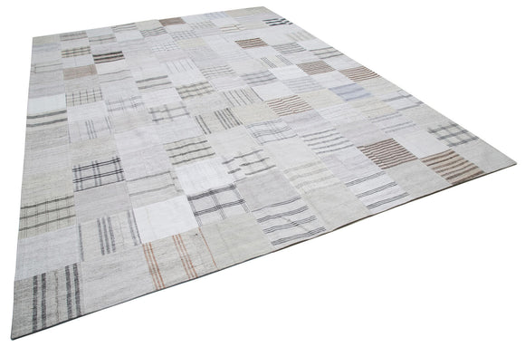10x13 Beige Kilim Patchwork Rug - 30576