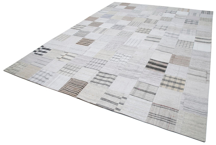 10x13 Beige Kilim Patchwork Rug - 30576