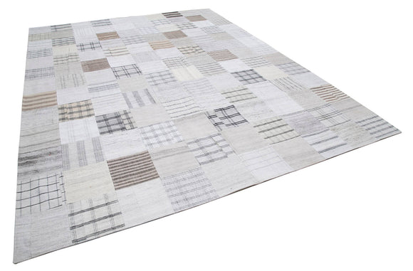 10x13 Beige Kilim Patchwork Rug - 30578