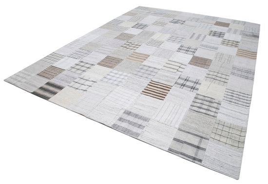 10x13 Beige Kilim Patchwork Rug - 30578